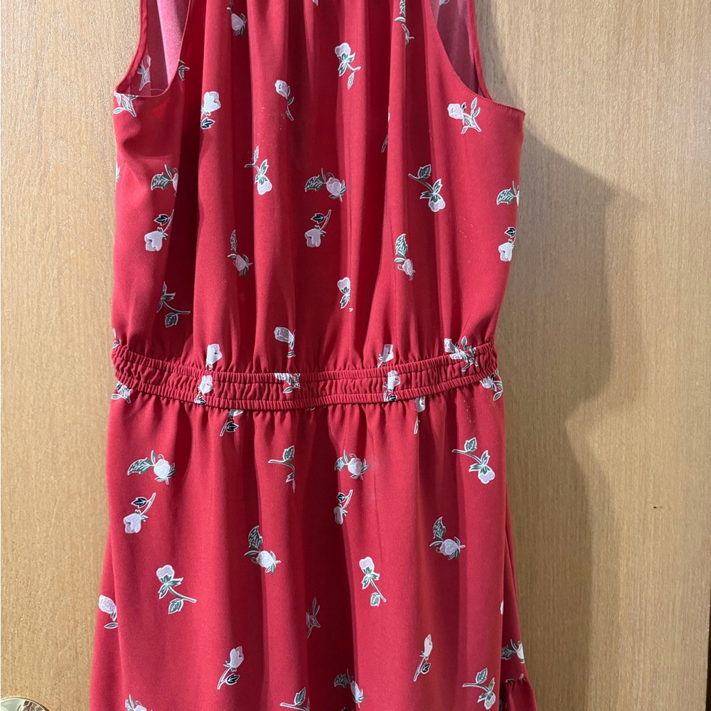 LOFT Red Floral Mini Dress